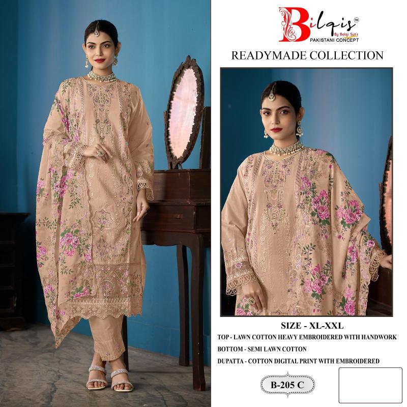 Bilqis B 205 Readymade Lawn Cotton Pakistani Salwar Kameez