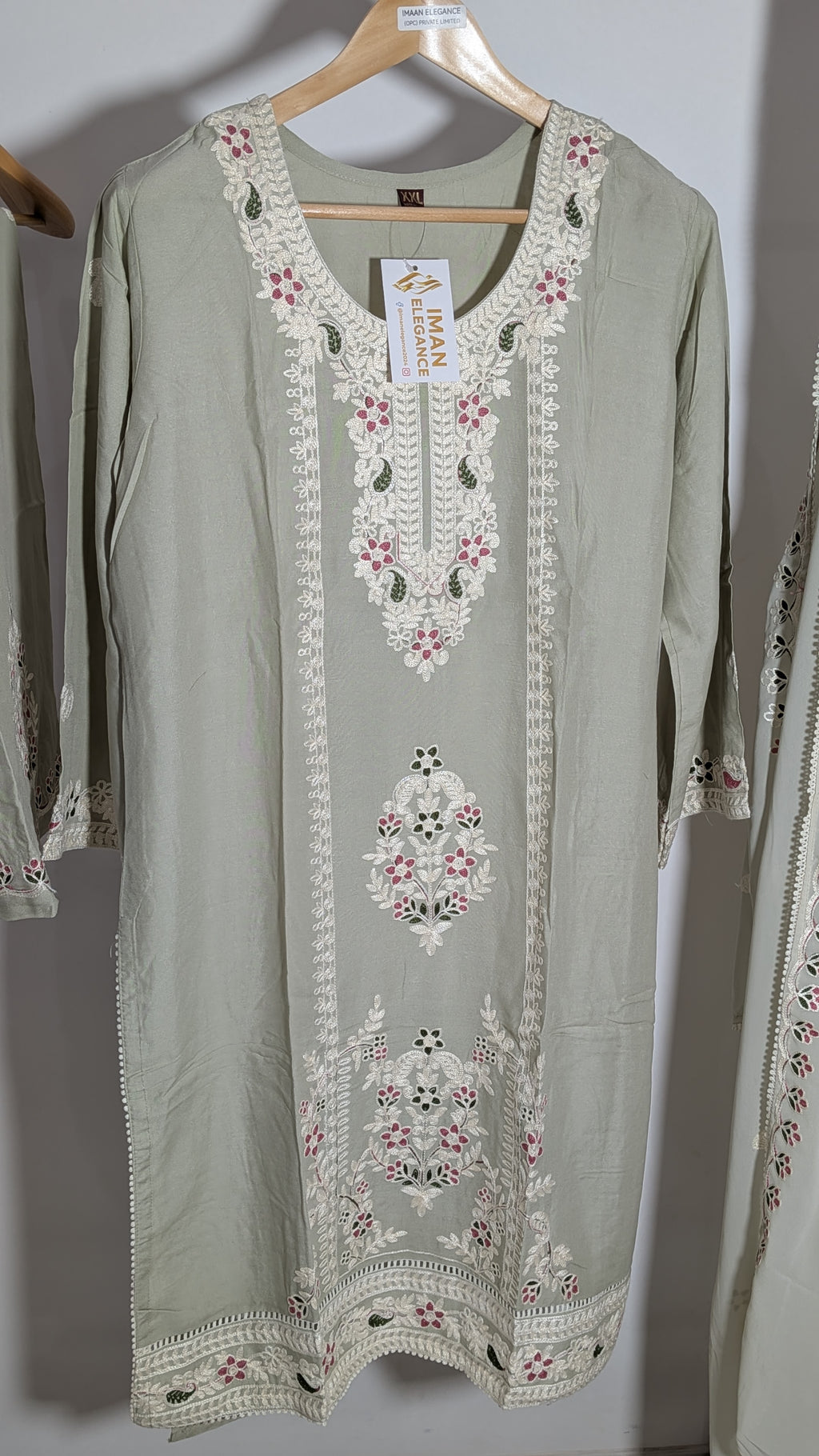 Heritage Resham Embroidered Suit Set | Pastel Edition (Available in Sage Green & Lavender)