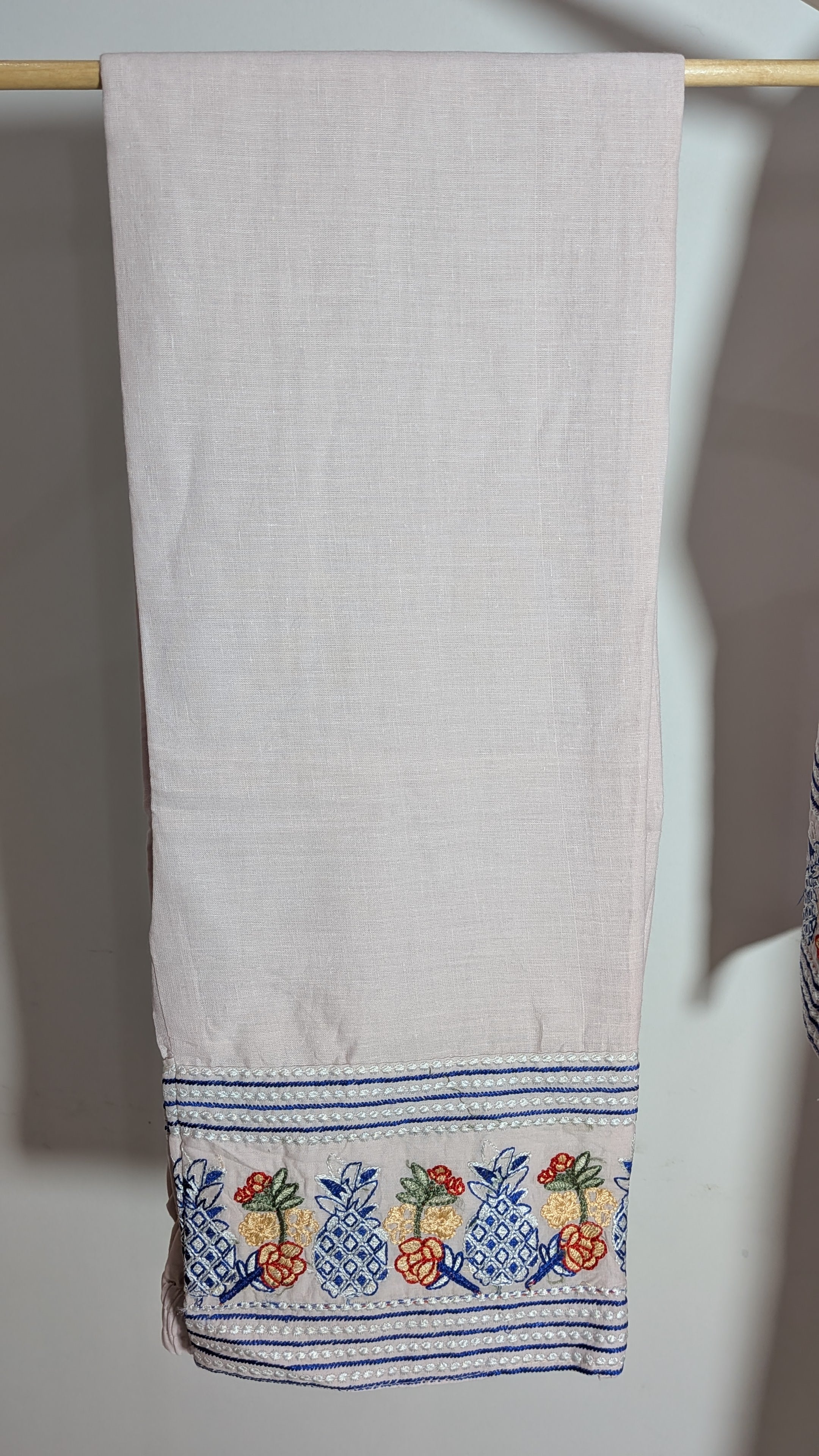 Tropical Bloom Embroidered Co-ord Set | Blush Pink & Navy