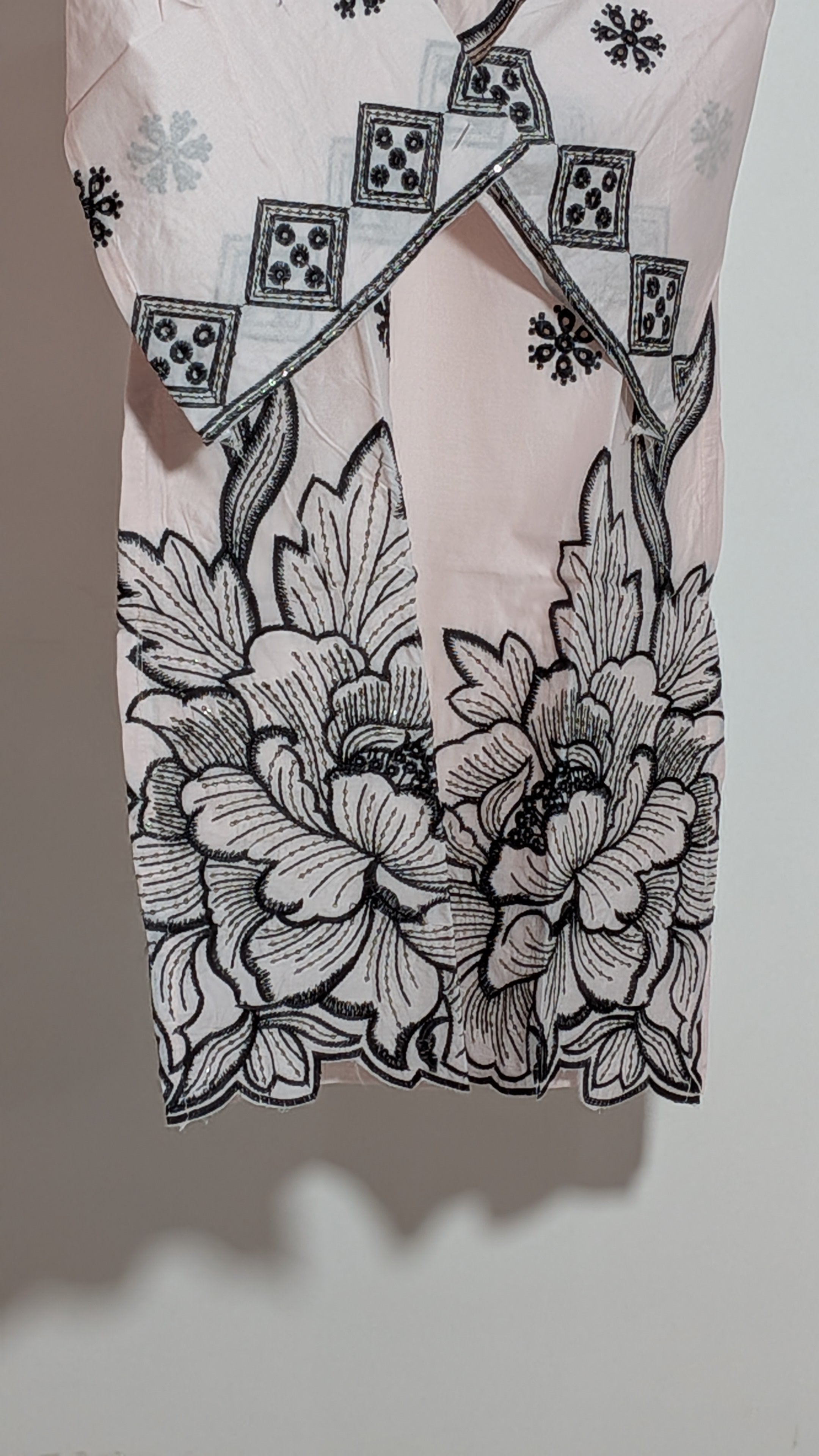 Blush & Obsidian Bold Floral Embroidered Suit Set