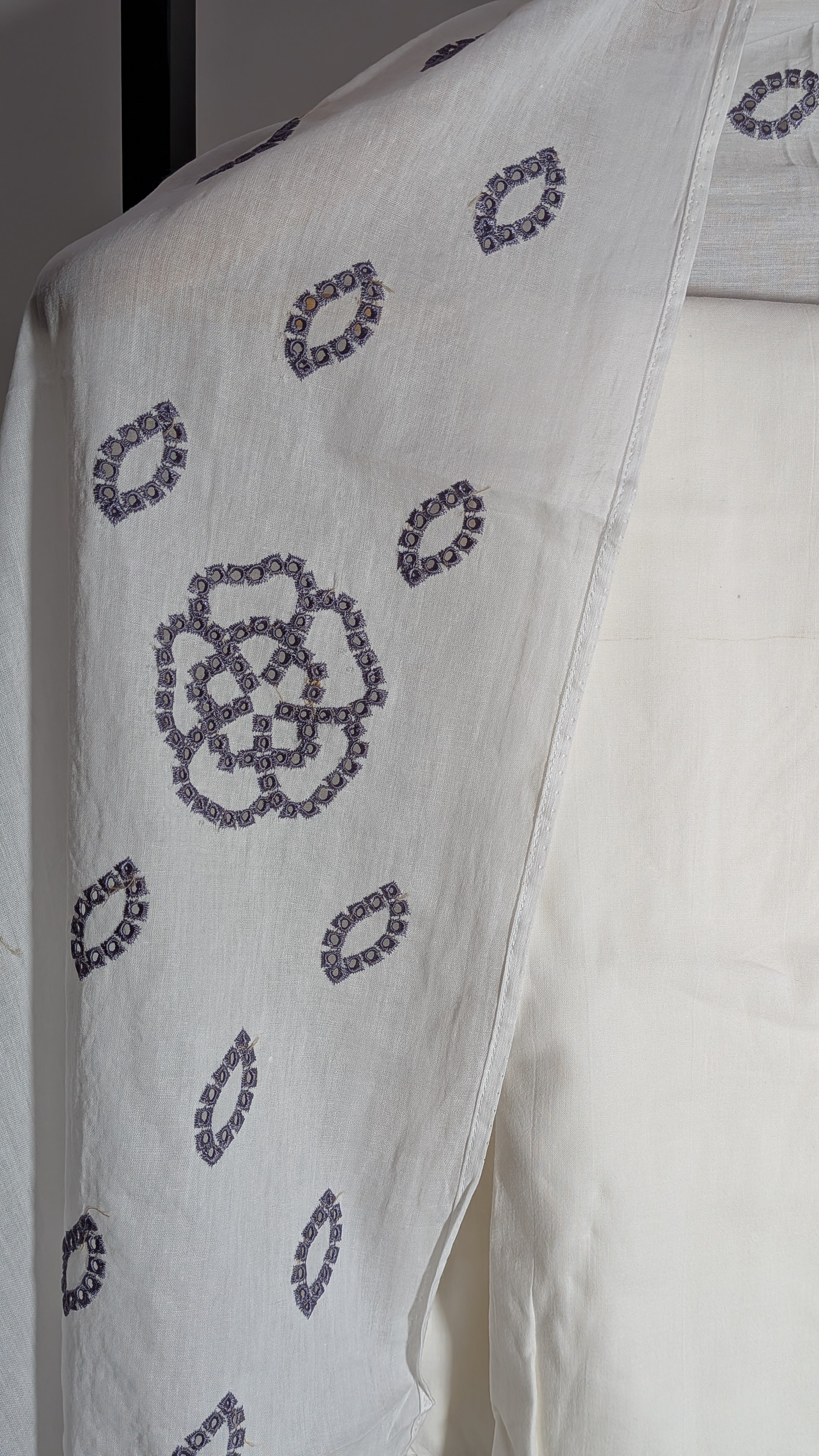 Pristine Ivory & Slate Grey Embroidered Suit Set | Dotted Motif Edition